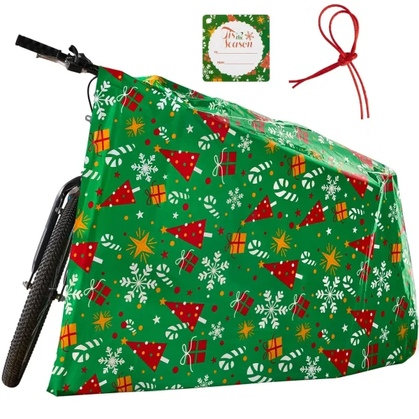 Christmas Jumbo Green Bike Gift Bag 72”x60” Plastic Xmas Gift