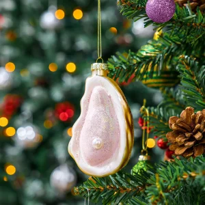 Christmas Oyster with Pearl Glass Ornaments