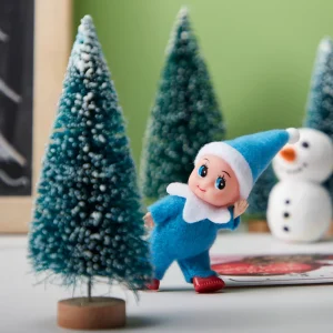 Christmas Soft Plush Blue Elf Doll for Christmas Decor