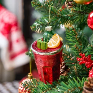 Drink Glass Blown Christmas Ornament