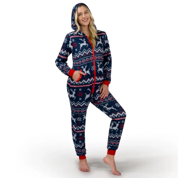 Adults Christmas Loose Hooded Pajamas