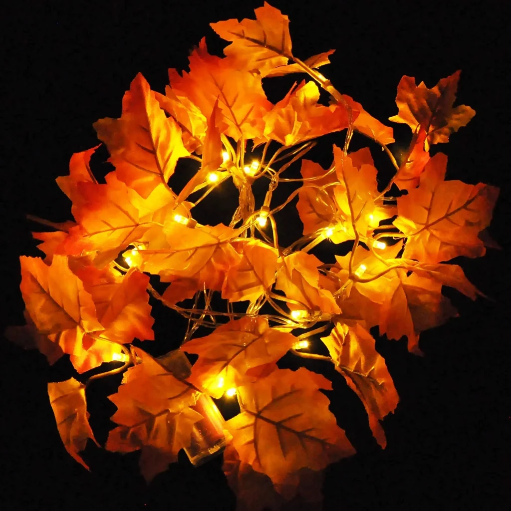 LED Maple Leaves Thanksgiving String Lights