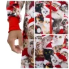 Adullt Cute Cat Print Christmas Hooded Pajamas