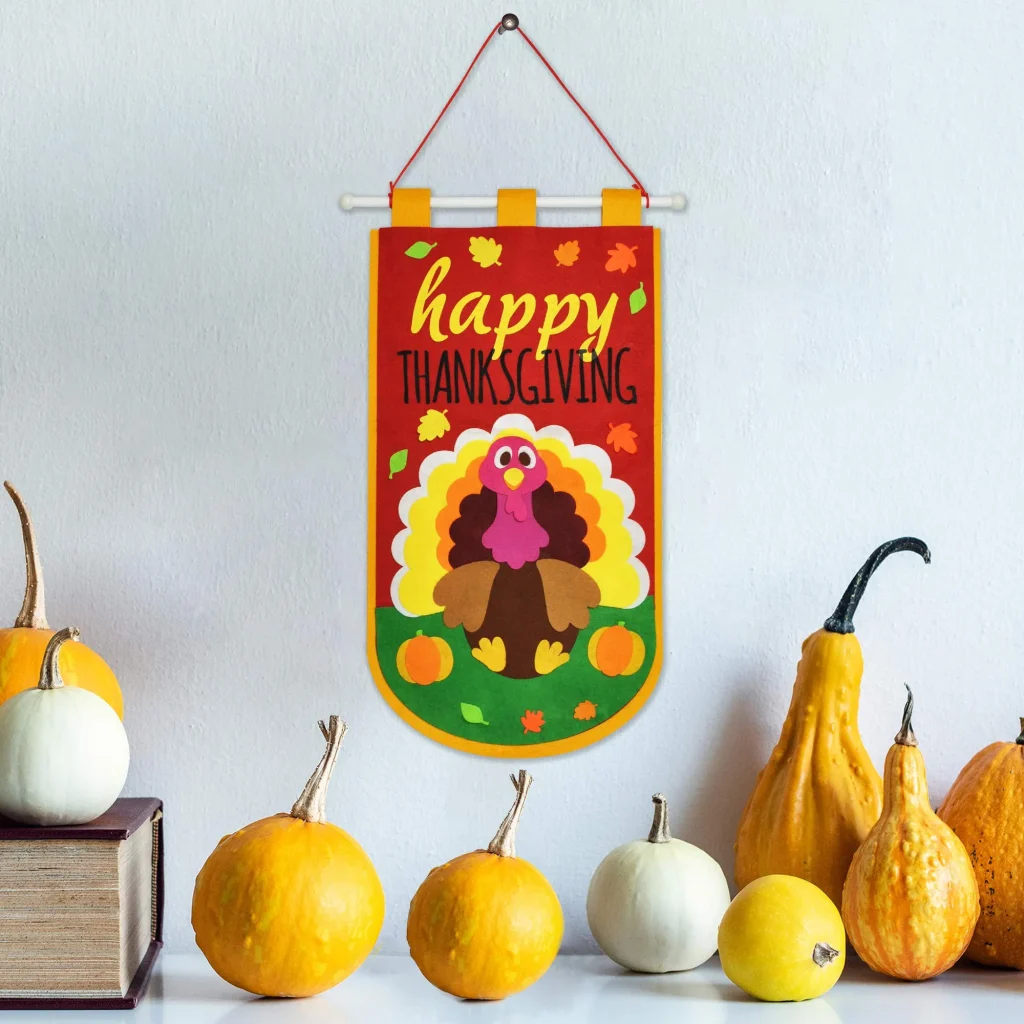 Thanksgiving Turkey Felt Door Banner