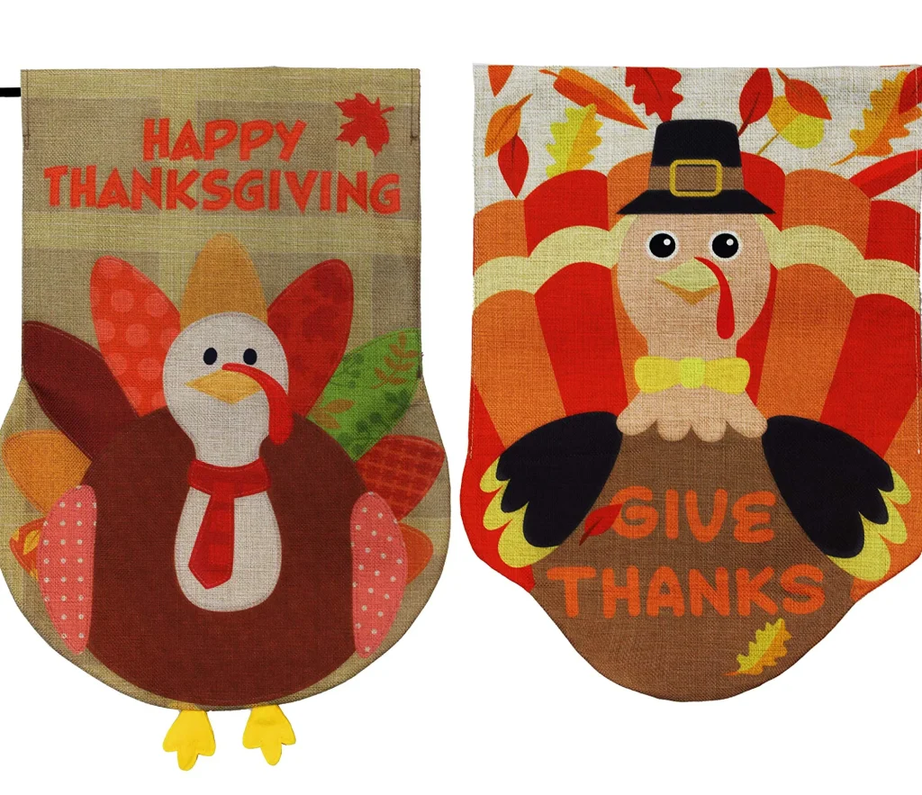 Turkey House Flags Door Decor for Thanksgiving