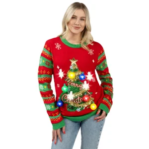 Woman Light Up Pullover Ugly Sweater Dress
