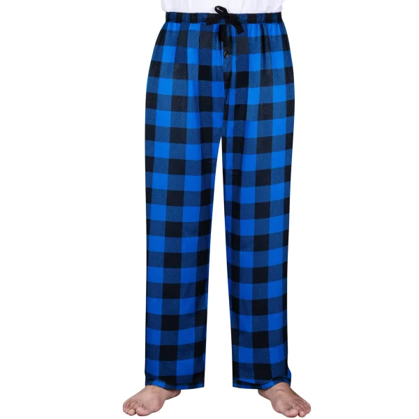 Top Quality Blue and Black Plaid Pajama Pants