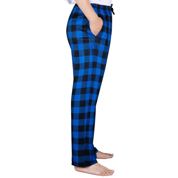 Blue and Black Plaid Pajama Pants