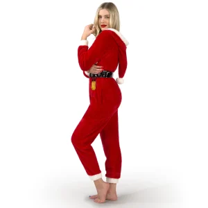 Women Santa Hooded One-piece Pajamas Outfit