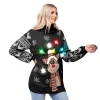 Women's Christmas Reindeer Ugly LED Sweater
