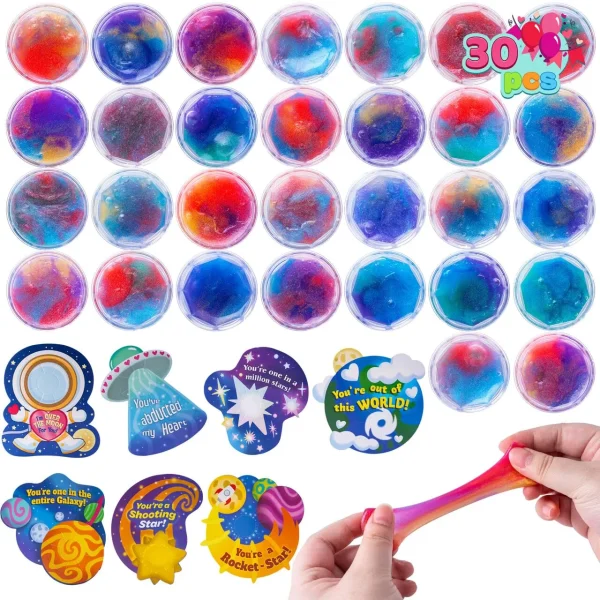 30 Pack Galaxy Slime with Irregularly Cards Stress Relief Fidget Toy (8)