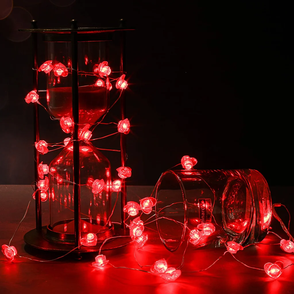 Valentine String Lights with Heart Shapes