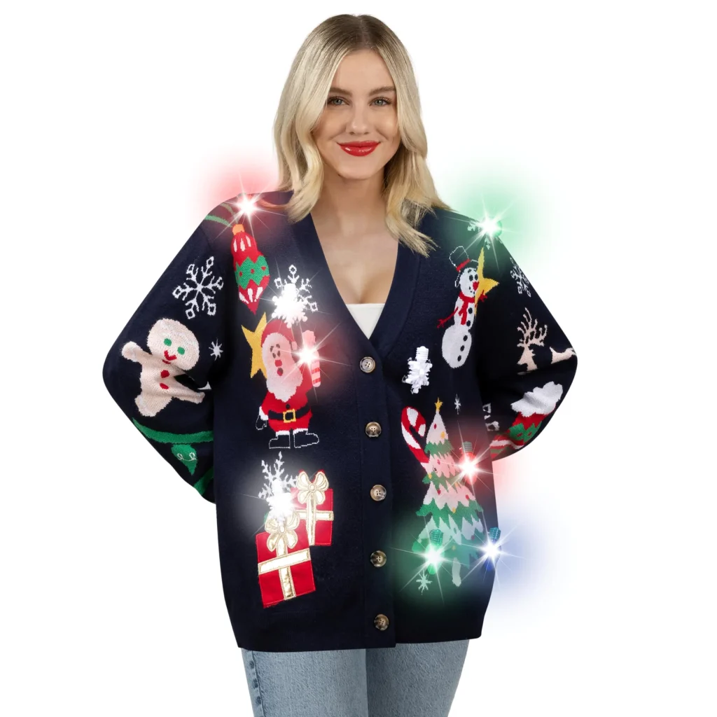 Christmas Reindeer Women’s Ugly Sweater Cardigan