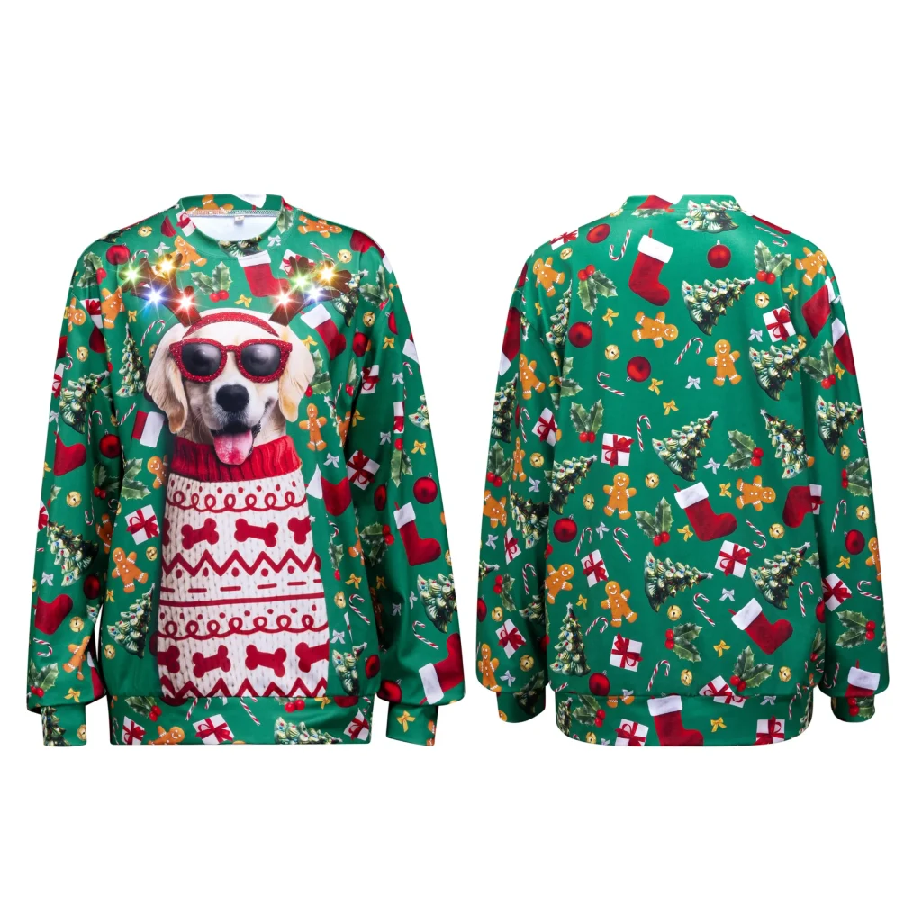 LED Light Up Reindeer Puppy Christmas Sweater