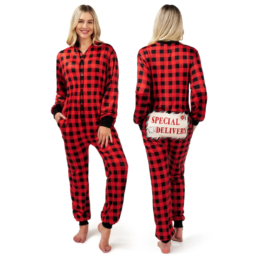 Plaid Flapjack Drop-Seat Christmas Party Outfit