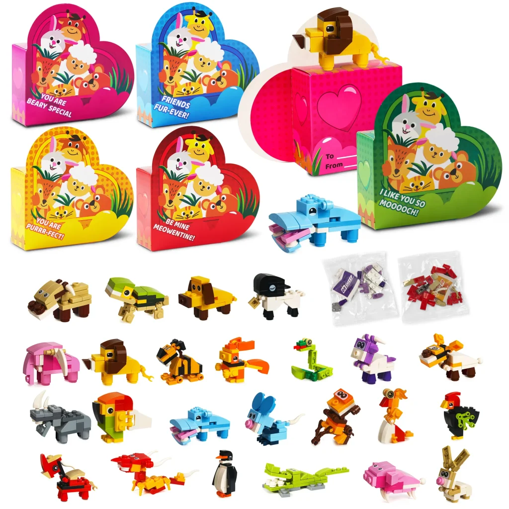 Animal Building Blocks With Valentine's Day Card