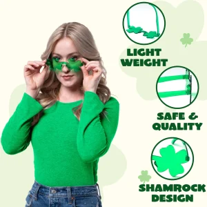 18 Pairs St. Patricks Day Shamrock Sunglasses Accessory