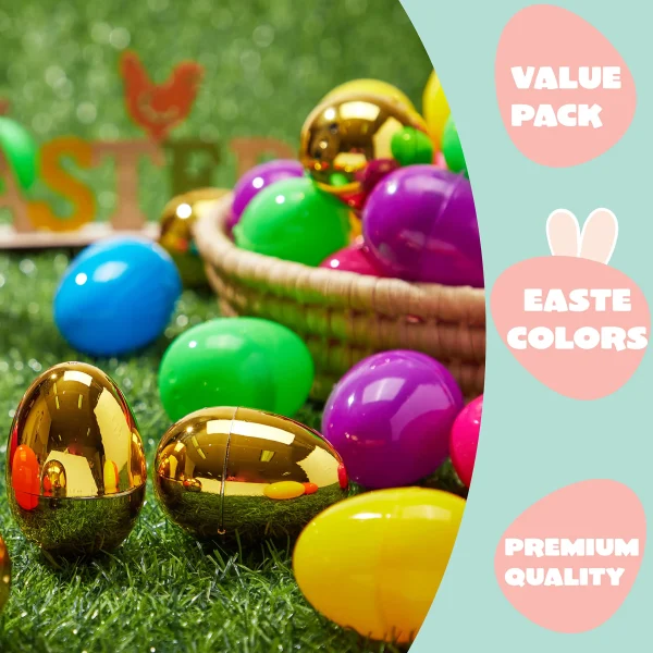 2.3in 494Pcs Easter Eggs + 6 Golden Eggs for Easter Hunt