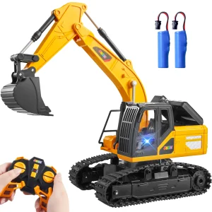 2.4Ghz RC Excavator Toy with Light for Kids Birthday Gift