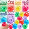 24 Packs Valentine's Day Stretchy Balls with Cards, Classroom Exchange Gift for Kids