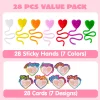 28 Pack Valentine's Day Sticky Heart Toys