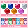 28 Packs Valentine's Day Stretchy Balls with Cards