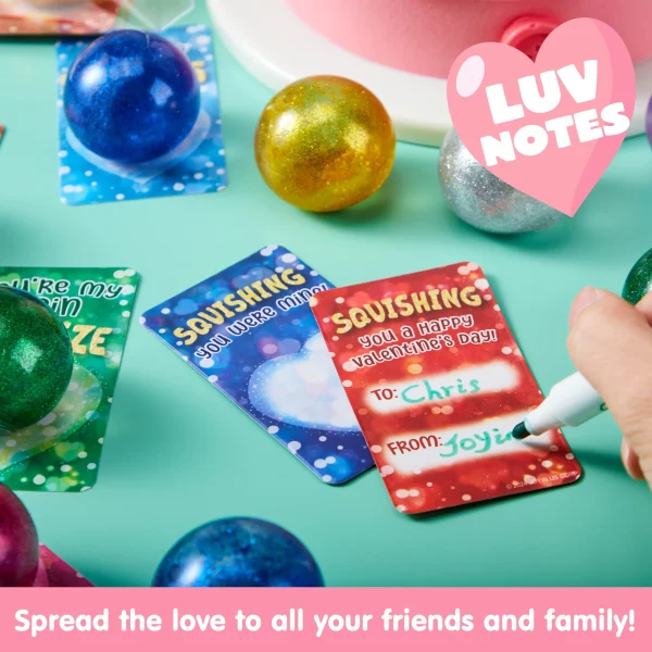 28 Packs Valentine's Day Stretchy Balls with Cards