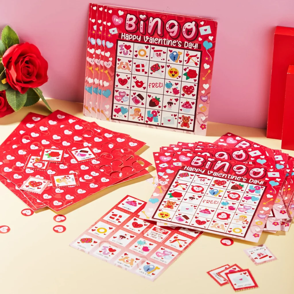 Valentine's Day Bingo Cards Set