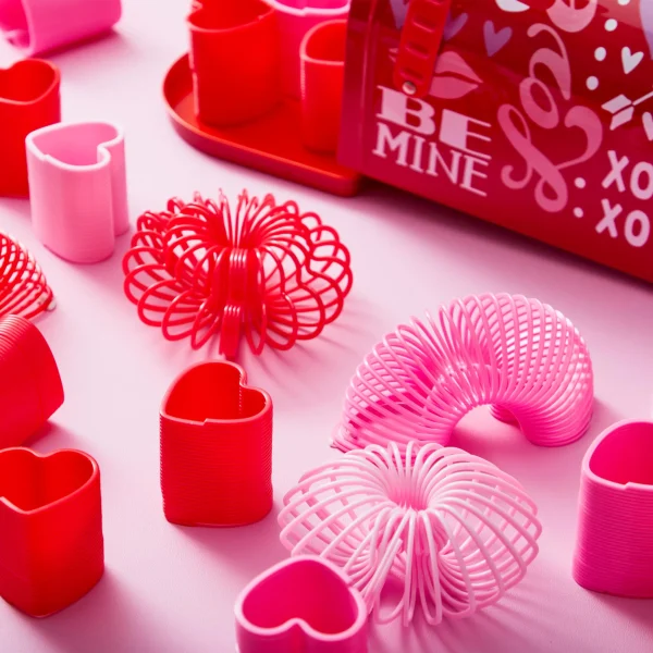 30 Packs Valentine’s Day Multi-Color Heart Coil Springs Toys