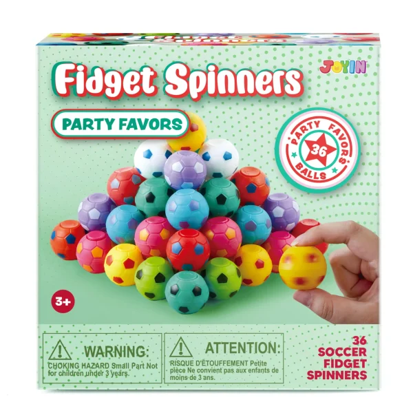 36 Pack Soccer Ball Fidget Spinners