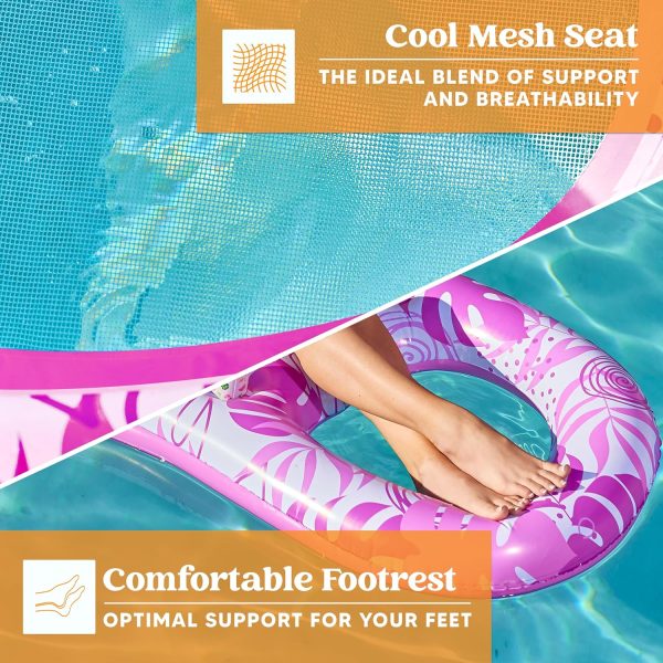Tropical Leaves Pool Lounger, Pink