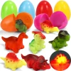 6Pcs 4in Pre-filled Easter Eggs Containing Light-up Dinosaur Bath Toys