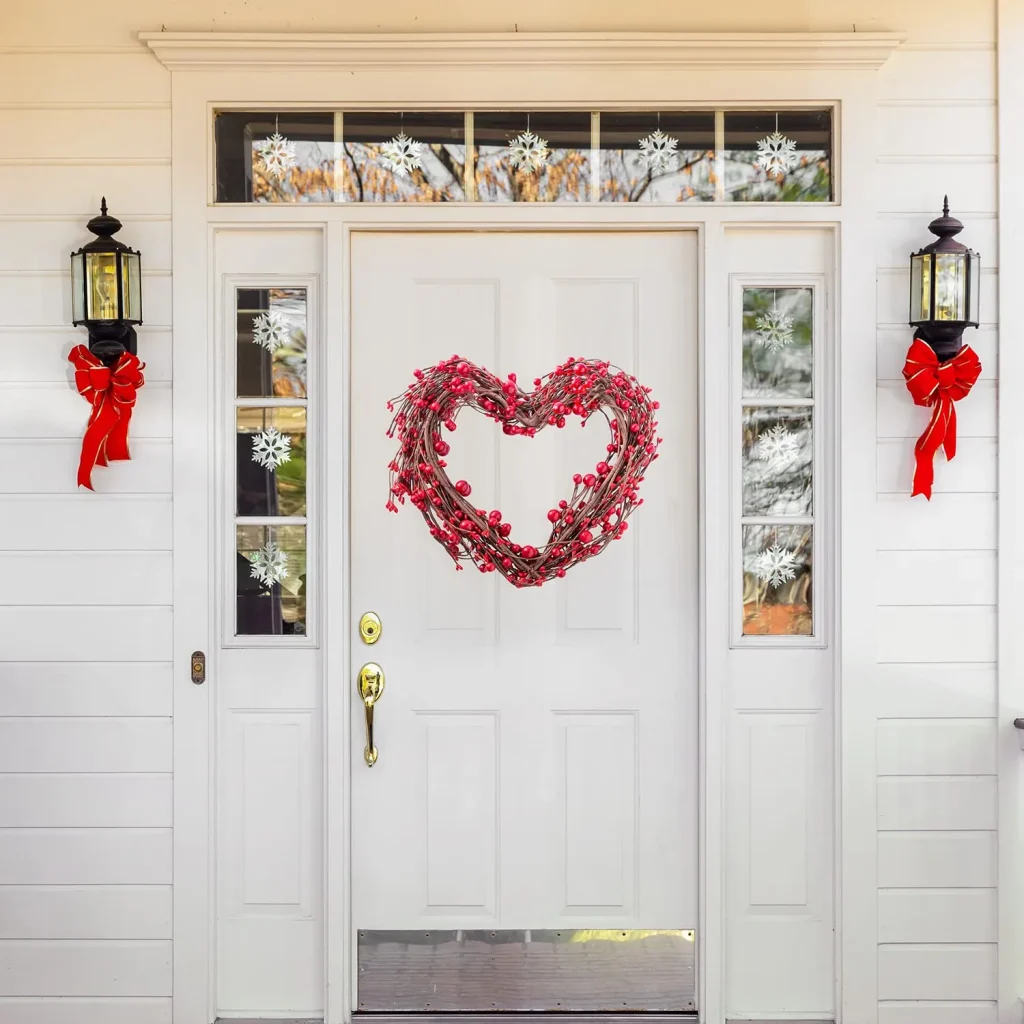 Heart-Shaped Wreath Valentine Door Decor