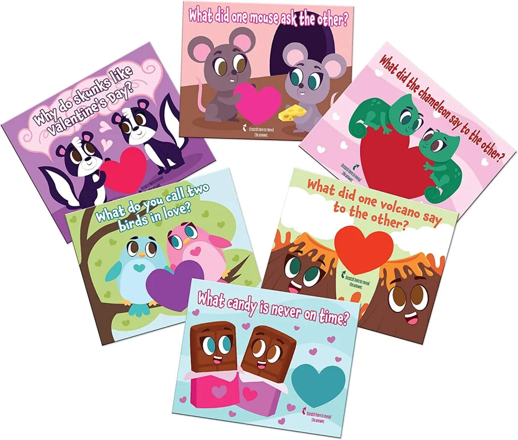 Valentines Silly Joke Scratch-Off Cards