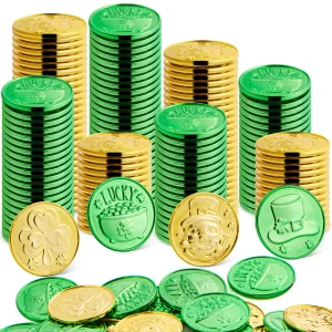 120Pcs St. Patrick’s Day Plastic Green & Gold Coins
