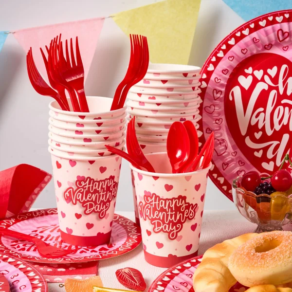 168Pcs Valentine's Day Tableware Set Party Supplies for Kids