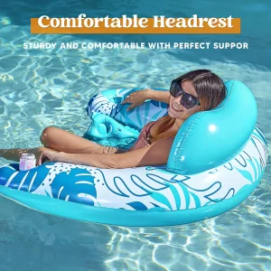 2 Pack Pool Chairs with Cup Holders,Blow up Floating Pool Floats Chair