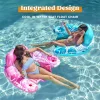 2 Pack Pool Chairs with Cup Holders,Blow up Floating Pool Floats Chair