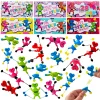 28 Pack Valentine's Day Sticky Man Toys with Cards, Classroom Exchange Gift for Kids