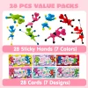 28 Pack Valentine's Day Sticky Man Toys with Cards, Classroom Exchange Gift for Kids