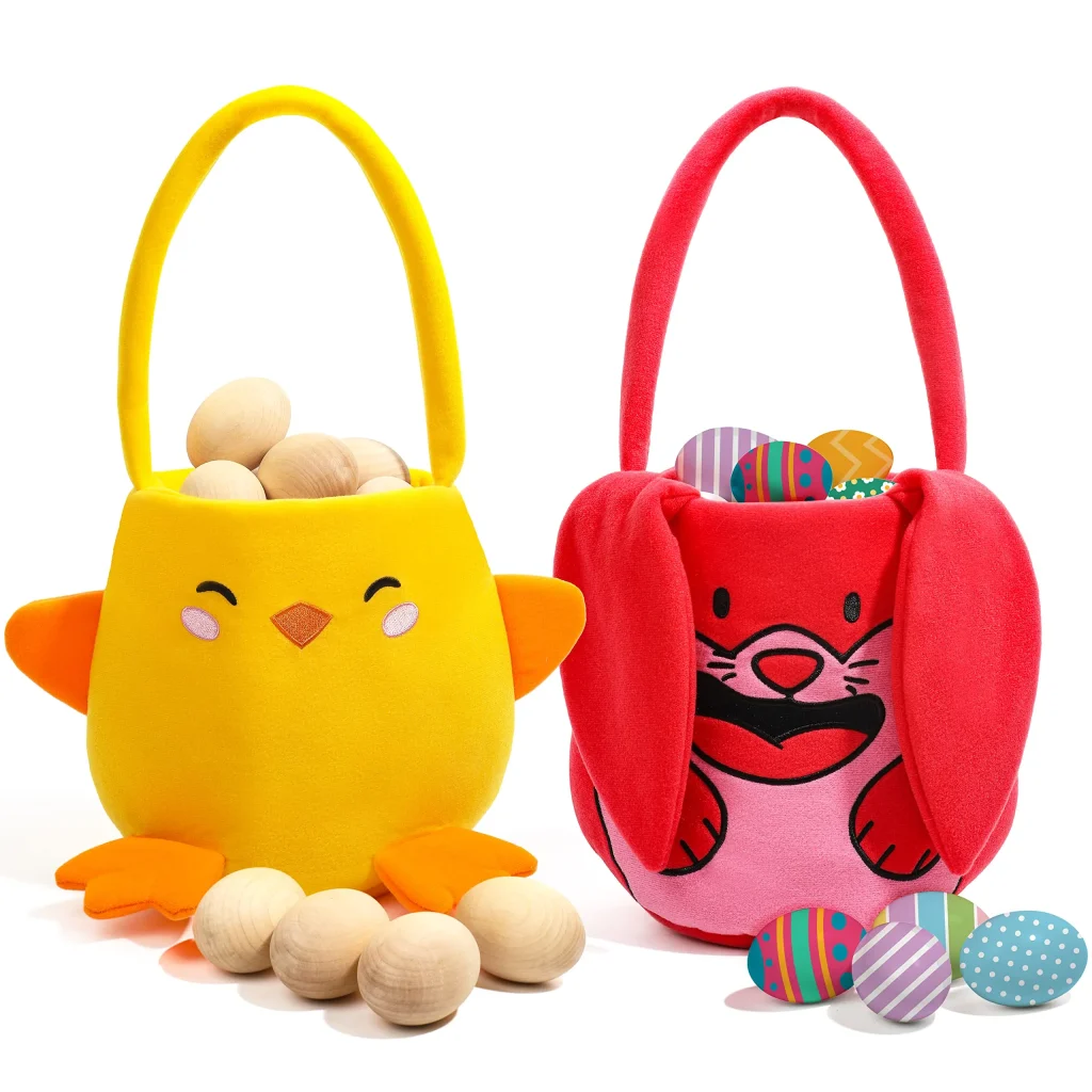 Bunny and Chicken Plush Easter Baskets