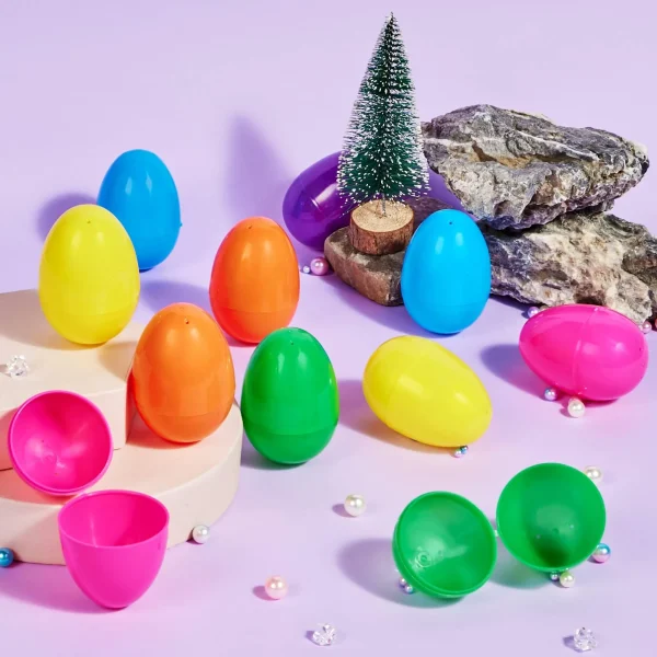 500Pcs 3.15in Plastic Easter Colorful Bright Plastic Eggs Bulks for Easter Hunt