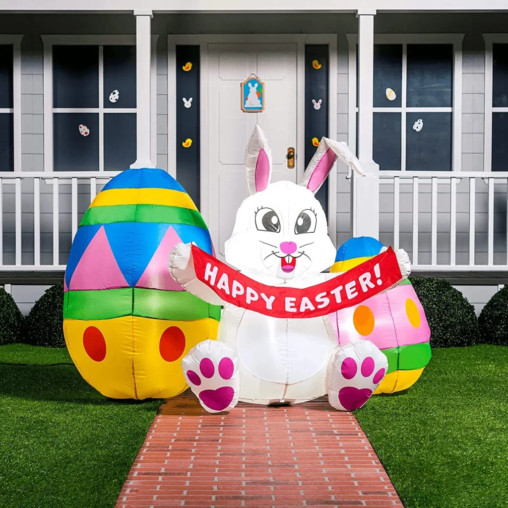 What size of Easter inflatables is ideal for a front yard display?