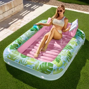 70in x 46in Cyan Pink Large Suntan Tub Pool Floats Sun Tan Tub