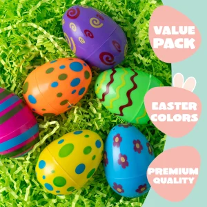 72Pcs 3.15in Colorful Plastic Easter Eggs for Easter Egg Hunt