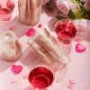 72Pcs 9 Oz Valentine's Day Rose Gold Glitter Plastic Cups