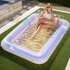 85in x 57in Extra Large Golden White Sun Tan Tub Adult Pool Floats Raft for Pool Sunbathing (1)