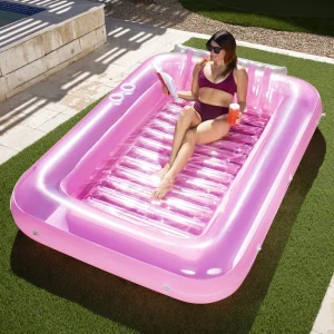 85in x 57in Extra Large Pink Sun Tan Tub Adult Pool Floats