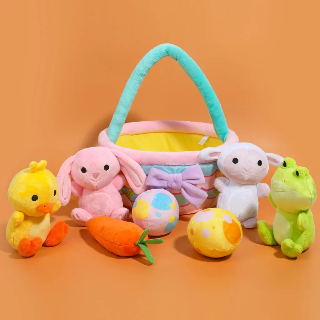 Stuffed Animal with Easter Basket