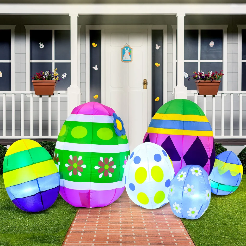 What are the pros and cons of inflatable Easter decorations?